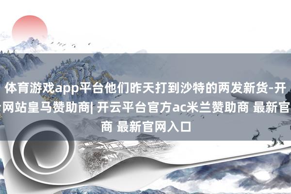 体育游戏app平台他们昨天打到沙特的两发新货-开云平台网站皇马赞助商| 开云平台官方ac米兰赞助商 最新官网入口